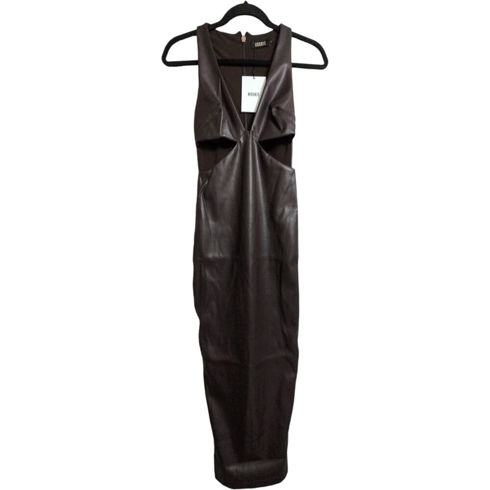 NWT Nookie Chocolate Cut Out Sleeveless Alexia Midi Dress Size XS
